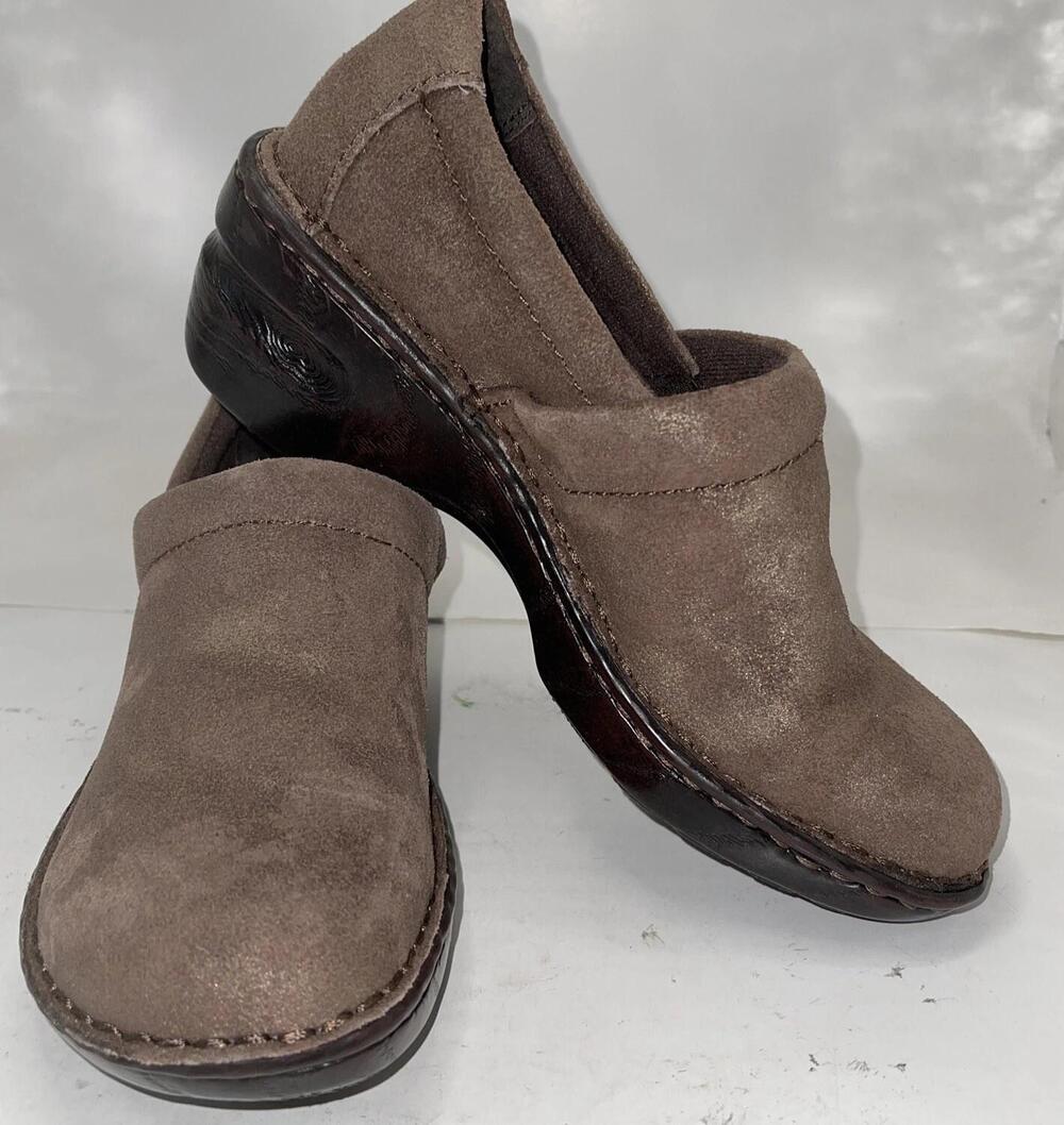 B.ø.c Born Concept Shoes Womens Size 6 Brown Suede Clog Slip On Comfort Work